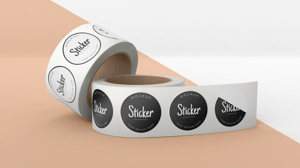 Free Sticker Roll Mock Up Psd