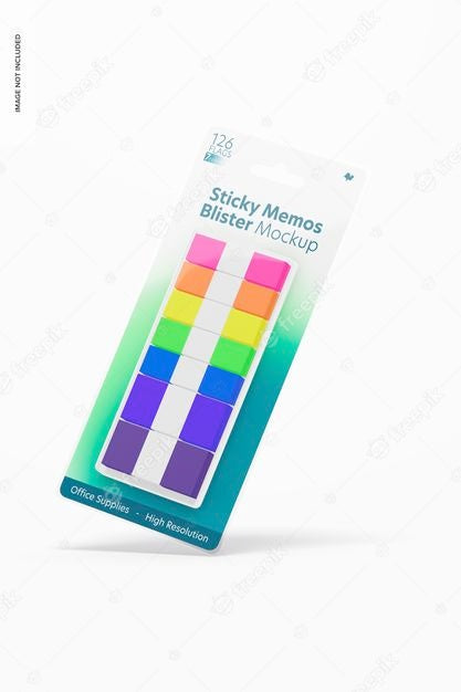 Free Sticky Memos Blister Mockup Psd