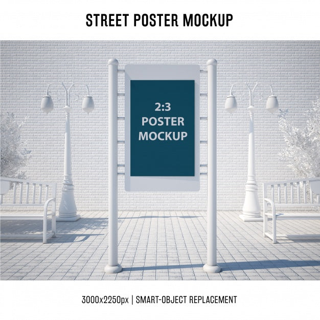 Free Street Poster Mockup Psd
