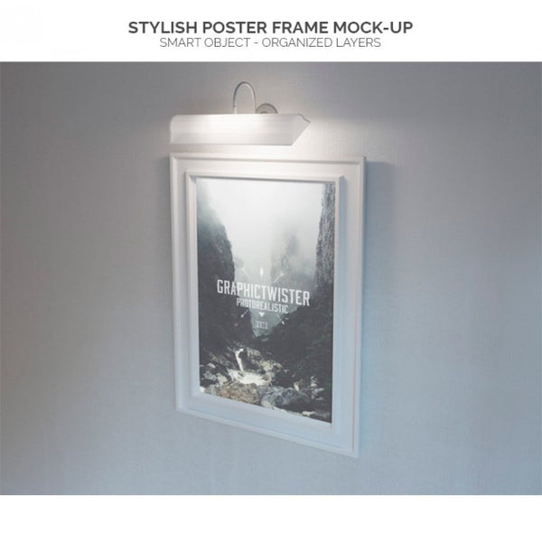 Free Stylish Poster Frame Mock-Up Psd