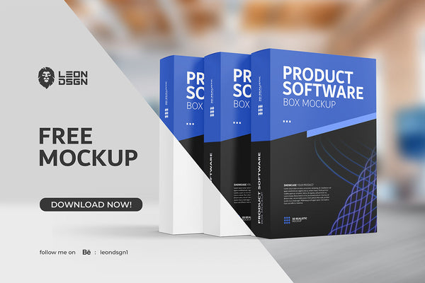 Free Stylish Software Box Mockup