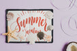 Free Summer Composition With Open Leather Book Psd