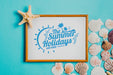 Free Summer Composition With Whiteboard Psd