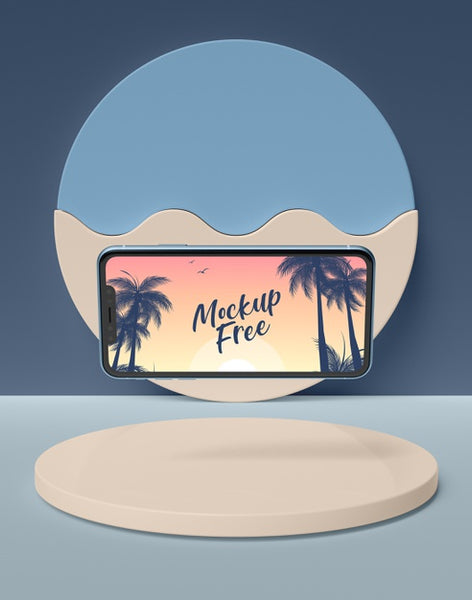 Free Summer Concept With Smartphone Psd