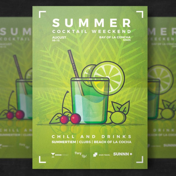 Free Summer Drink Flyer Template Psd