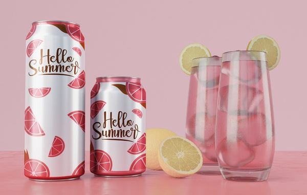 Free Summer Drinks On Table With Pink Background Psd