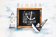 Free Summer Mockup With Slate Psd