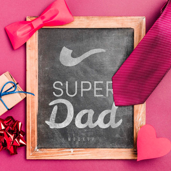Free Super Dad Frame With Mock-Up Concept Psd