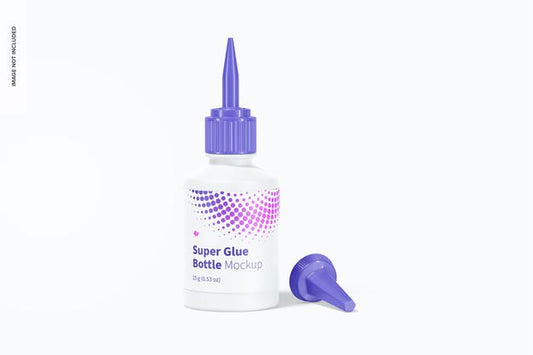 Free Super Glue Bottle Mockup, Opened Psd