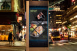 Free Sushi Billboard Mock-Up At Night Psd