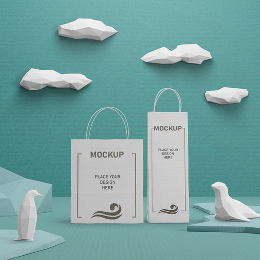 Free Sustainable Paper Bags For Ocean Day Psd