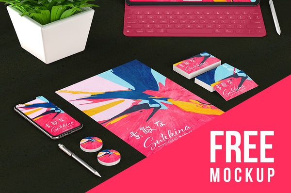 Free Sutekina Stationery Design Mockup