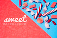 Free Sweet Background With Candy Sticks Psd
