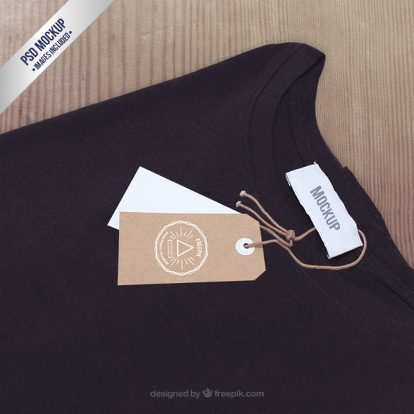 Free T-Shirt Label Mockup Psd