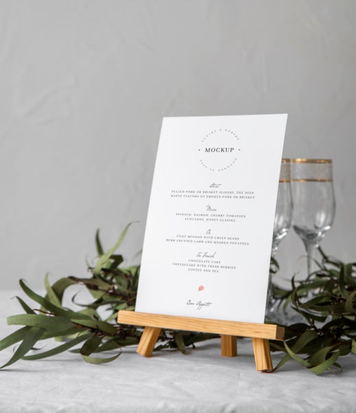 Free Table Menu Display Mock-Up Psd