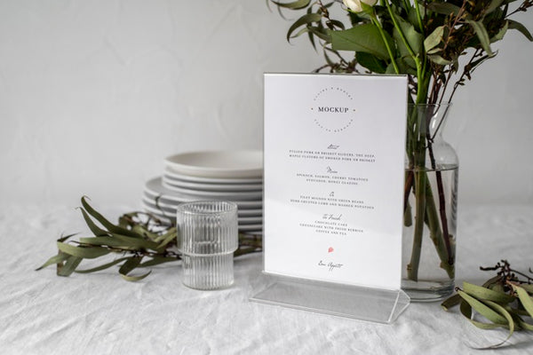 Free Table Menu Display Mock-Up Psd