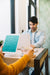 Free Tablet Mockup With Couple In Office Psd