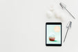 Free Tablet Mockup With Kitchen Concept Psd