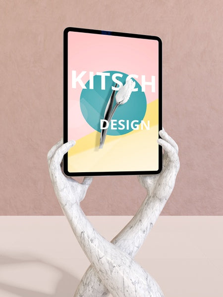 Free Tablet Mockup With Kitsch Concept Psd