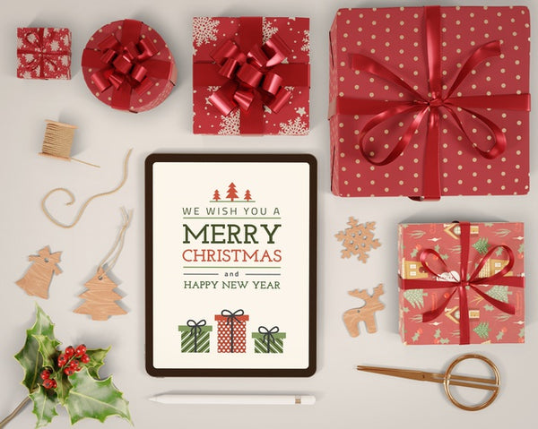 Free Tablet With Christmas Message On Psd