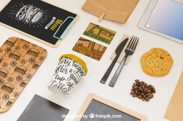 Free Take Away Food Composition Psd