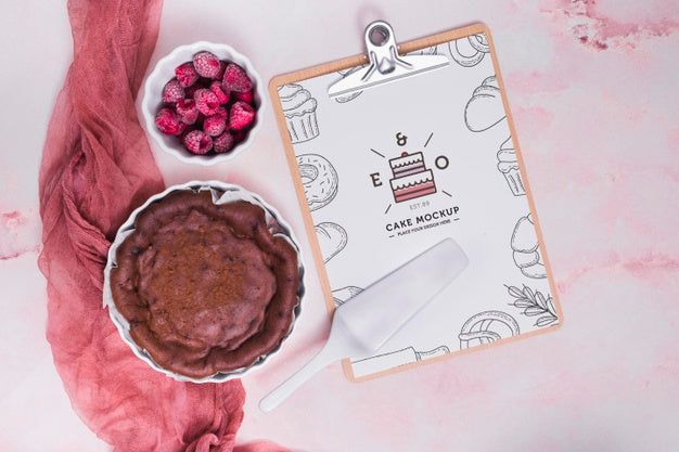 Free Tasty Cake With Frozen Raspberries Psd