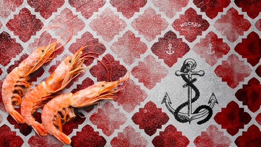 Free Tasty Sea Food Composition With Mock-Up Psd