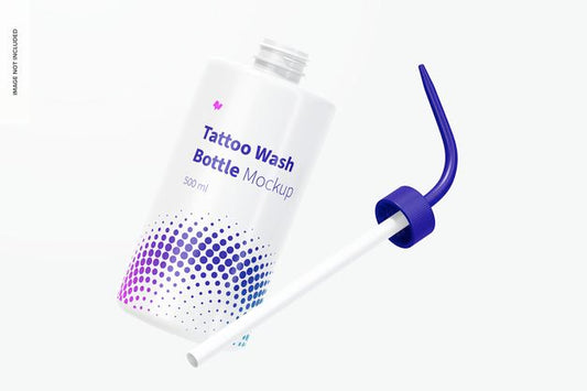 Free Tattoo Wash Bottle Mockup, Falling Psd