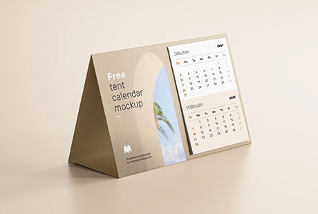 Free Tent Calendar Mockup