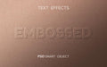 Free Text Effect Embossed Mockup Psd