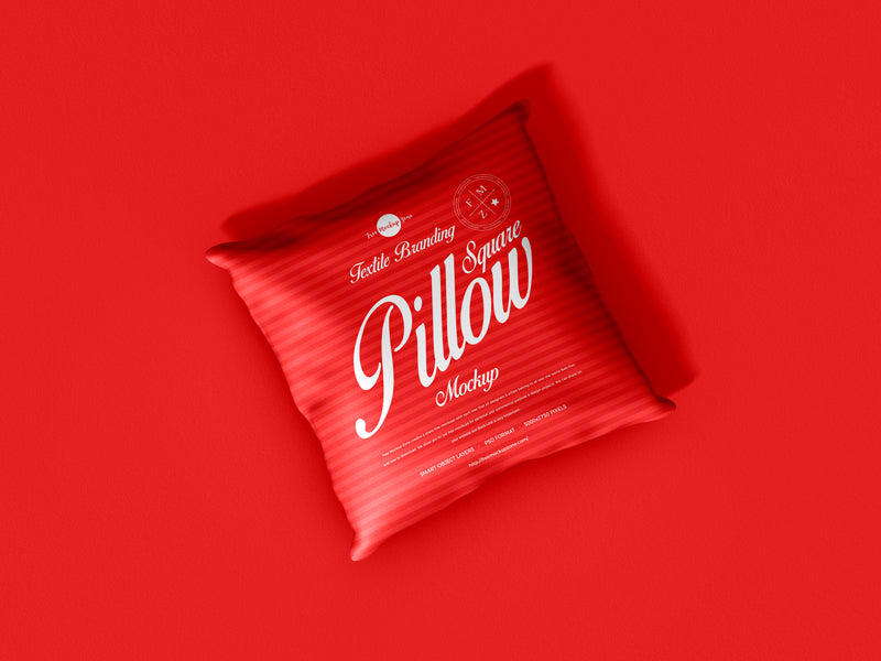 Free Textile Branding Square Pillow Mockup Psd