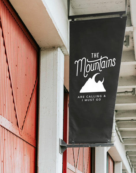 Free The Mountains Are Calling And I Must Go Poster Mockup Psd