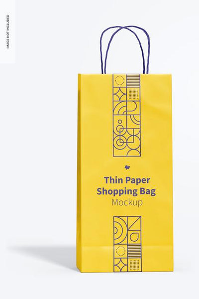 Free Thin Paper Shopping Bag Mockup Psd