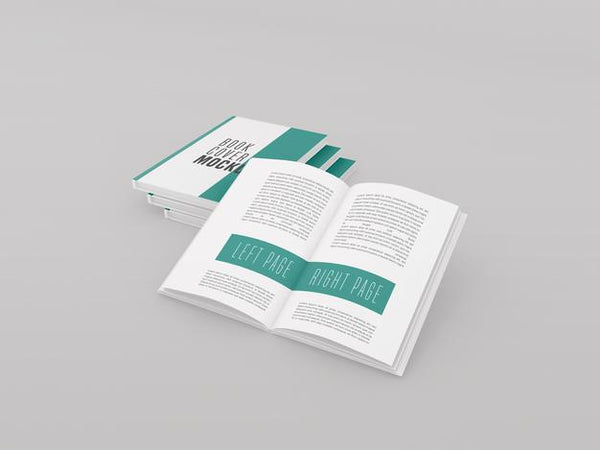 Free Three Hard Cover With Open Book Mockup Psd