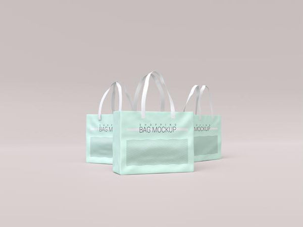 Free Three Realistic Shopping Bag Mockup Psd