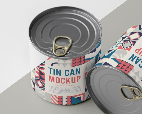 Free Tin Cans On Table Psd