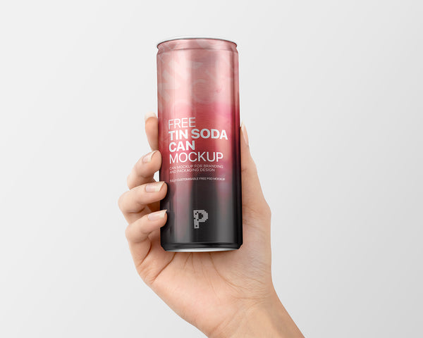 Free Tin Soda Can Mockup