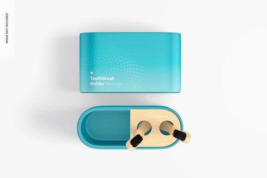 Free Toothbrush Holder Mockup, Top View Psd