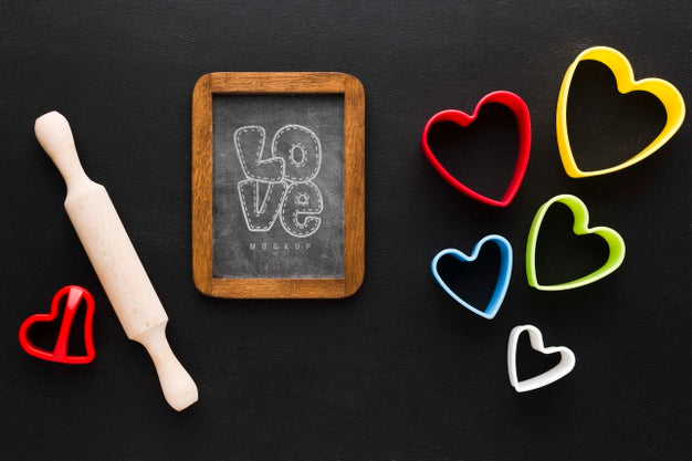 Free Top View Arrangement With Frame Psd