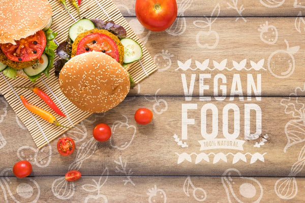 Free Top View Arrangement With Vegetarian Burgers Psd