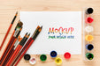 Free Top View Artistic Paint Accessories With Mock-Up Psd