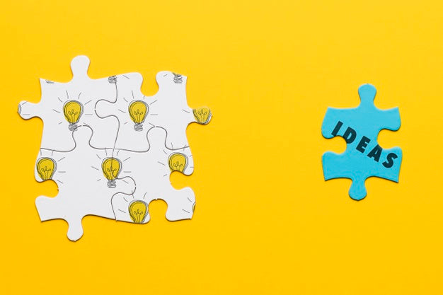 Free Top View Assortment With Different Puzzle Pieces Psd