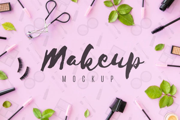 Free Top View Assortment With Make-Up Products Psd