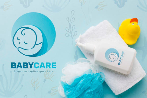 Free Top View Baby Care Bath Accessories Psd