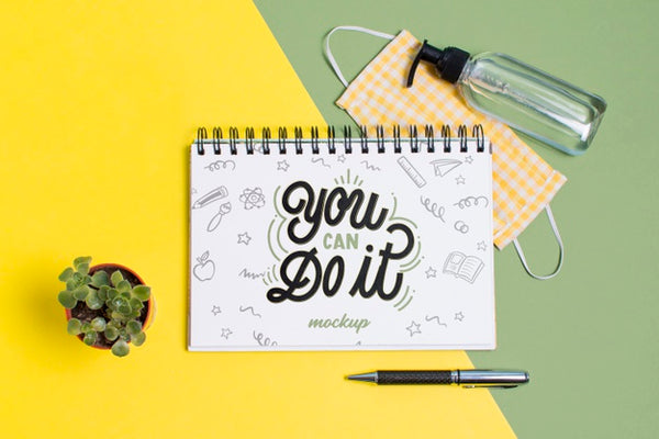 Free Top View Back To School Supplies With Mock-Up Psd