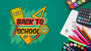 Free Top View Back To School With Green Background Psd