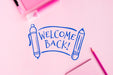Free Top View Back To School With Pink Background Psd