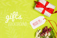 Free Top View Birthday Gift With Mock-Up Tag Psd