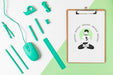 Free Top View Clipboard And Items Psd