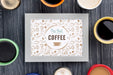 Free Top View Coffee Frame Mockup Psd